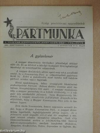 Pártmunka 1945. szeptember 1-15.