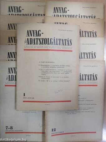 Anyag- és adatszolgáltatás 1954. január-december