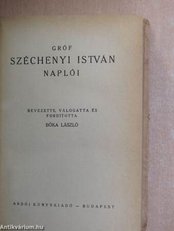 Gróf Széchenyi István naplói