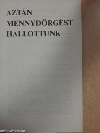 Aztán mennydörgést hallottunk