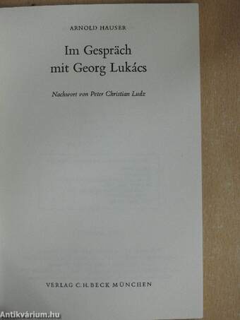 Im Gespräch mit Georg Lukács