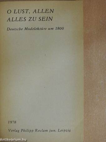 O Lust, allen alles zu sein