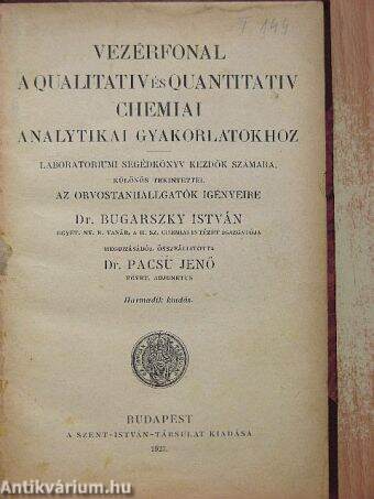 Vezérfonal a qualitativ és quantitativ chemiai analytikai gyakorlatokhoz