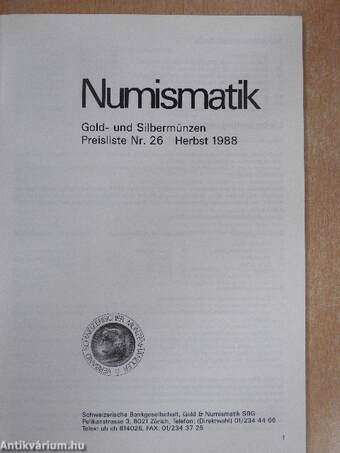 Numismatik Herbst 1988