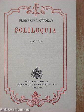 Soliloquia I.