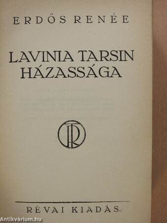 Lavinia Tarsin házassága I-II. (aláírt példány)