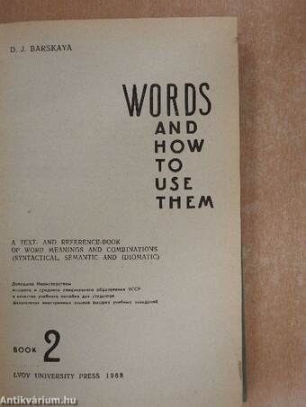 Words and How to Use Them 2.