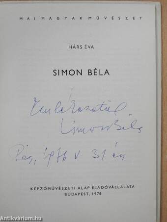 Simon Béla (dedikált példány)