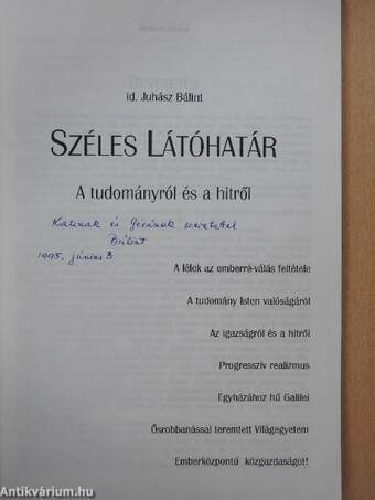 Széles látóhatár (dedikált példány)