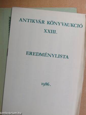 Az Állami Könyvterjesztő Vállalat antikvár könyvaukciója Budapesten 1986. májusában