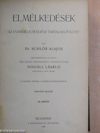 Elmélkedések az evangélium egész tartalma fölött III. (töredék)/Mária védelme, melyben a Bold. Szüz Mária, Isten sz. anyjának tiszteletét és segítségülhivását illető kath. tan bizonyíttatik