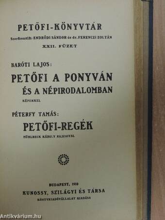 Petőfi és a természet/Petőfi a ponyván és a népirodalomban/Petőfi-regék