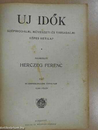 Uj Idők 1923. (nem teljes évfolyam)