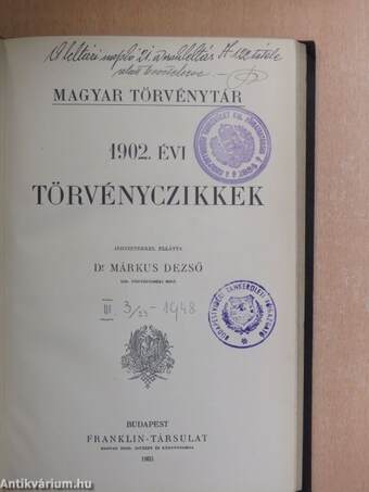 1902. évi törvényczikkek