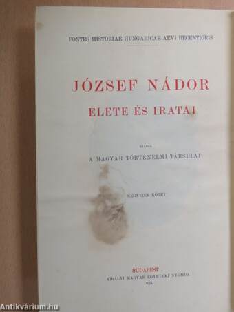 József nádor élete és iratai III.