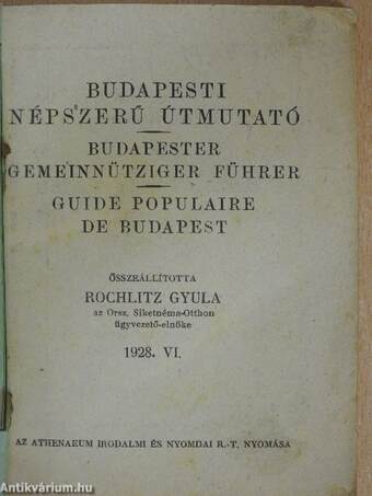 Budapesti népszerű útmutató 1928/VI.