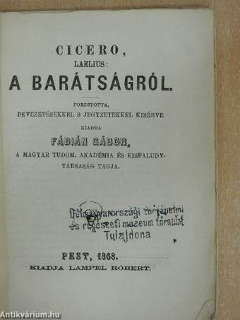 Laelius: a barátságról