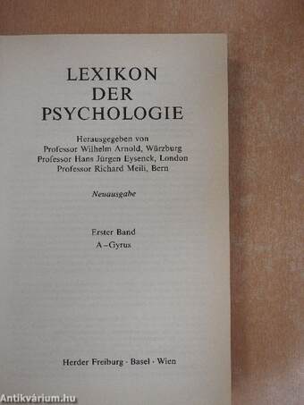 Lexikon der Psychologie 1-3.