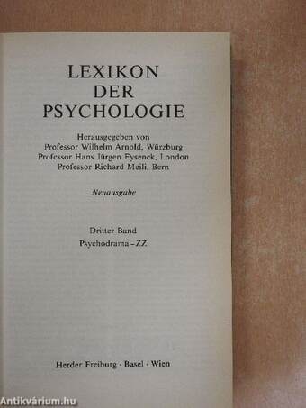 Lexikon der Psychologie 1-3.