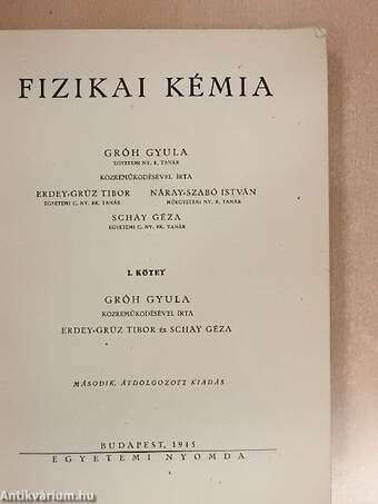 Fizikai kémia I.