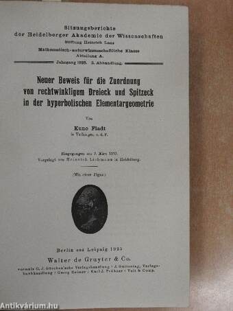 Sitzungsberichte der Heidelberger Akademie der Wissenschaften 1925-1926