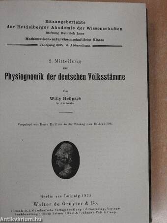 Sitzungsberichte der Heidelberger Akademie der Wissenschaften 1925-1926