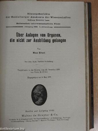 Sitzungsberichte der Heidelberger Akademie der Wissenschaften 1925-1926