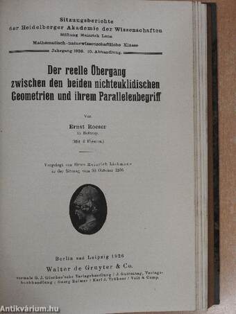 Sitzungsberichte der Heidelberger Akademie der Wissenschaften 1925-1926