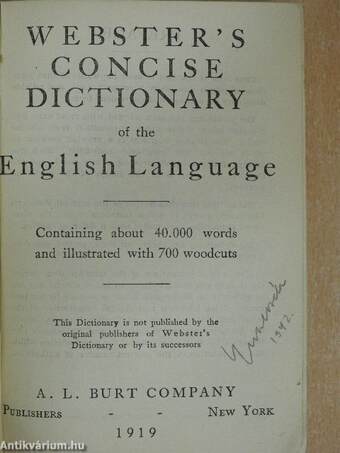 Webster's concise dictionary of the English Language