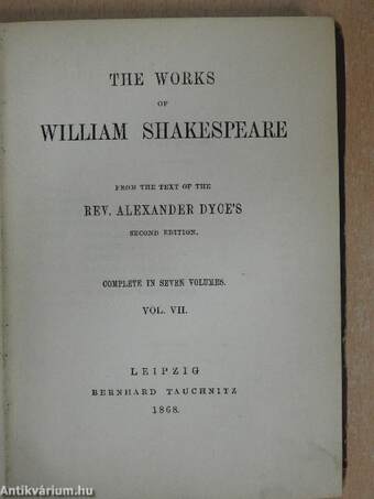 The Works of William Shakespeare 7.