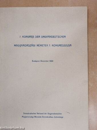 7. Kongreß der Ungarndeutschen - Magyarországi németek 7. kongresszusa