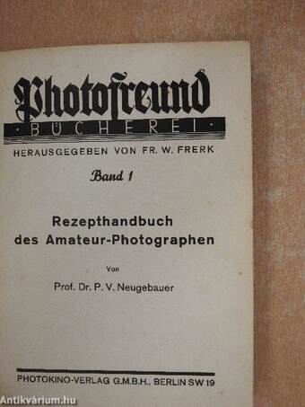 Rezepthandbuch des Amateur-Photographen