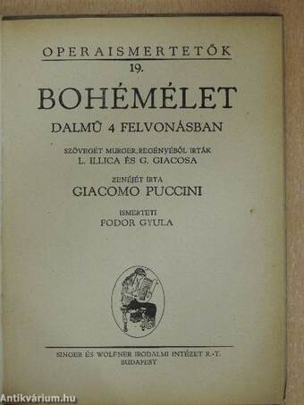 Puccini: Bohémélet