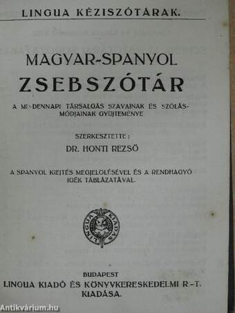 Magyar-spanyol és spanyol-magyar zsebszótár