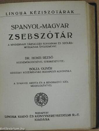 Magyar-spanyol és spanyol-magyar zsebszótár