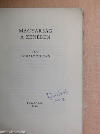 Magyarság a zenében (Tegzes György könyvtárából)