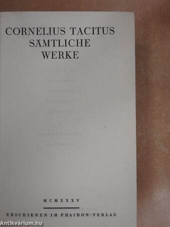 Cornelius Tacitus sämtliche werke