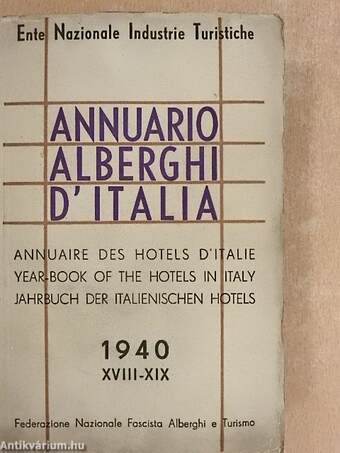 Annuario alberghi d'Italia 1940