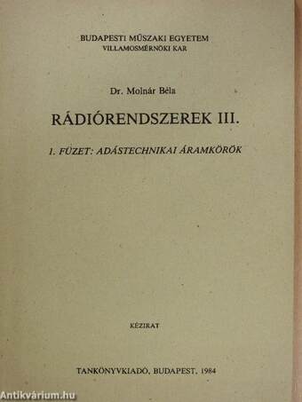 Rádiórendszerek III/1.