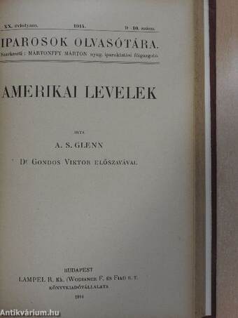 Iparosok olvasótára 1908/4-5., 1913/1-2., 1914/9-10., 1907/5-6. (vegyes számok)