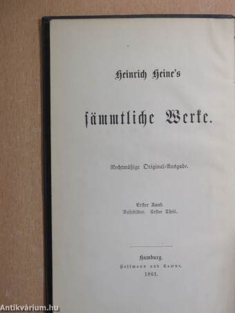 Heinrich Heine's Sämmtliche Werke 1., 3., 5-6., 8-9., 11-20. (gótbetűs) (nem teljes sorozat)