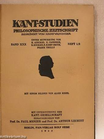 Kant-Studien 1925/1-4. I-II.