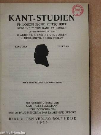 Kant-Studien 1925/1-4. I-II.