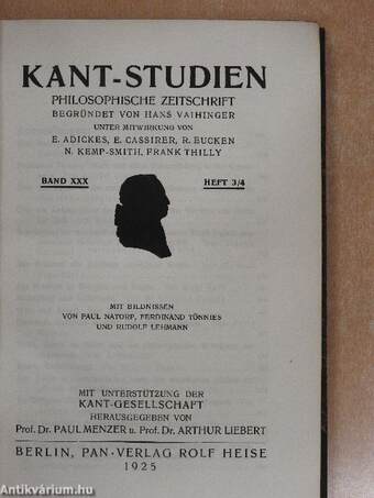 Kant-Studien 1925/1-4. I-II.