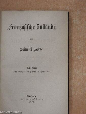 Heinrich Heine's sämmtliche Werke 8/I. (gótbetűs)