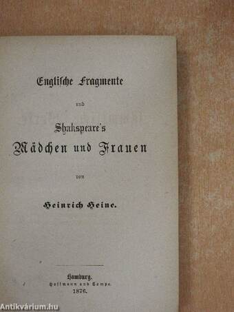 Heinrich Heine's sämmtliche Werke 5/III. (gótbetűs)