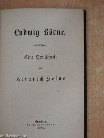 Heinrich Heine's sämmtliche Werke 12. (gótbetűs)