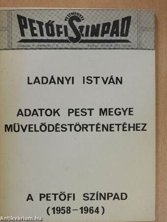 Adatok Pest megye művelődéstörténetéhez