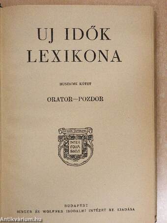 Uj Idők Lexikona 20. (töredék)