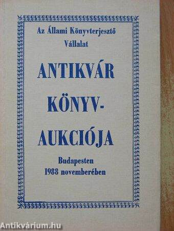 Az Állami Könyvterjesztő Vállalat antikvár könyvaukciója Budapesten 1988 novemberében